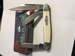 Bear and Son Custom Heritage 3 blade folder - Limited Edition Ivory Series