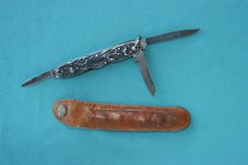 Sterling handled Napanoch Knife Co with pouch