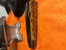 Ameike vintage 5 blade folder with Yukon inlay