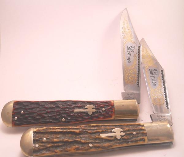 Battle Axe German Shouse & Hardin Hatfield & McCoy Knife Set 1980's Battle Axe German Shouse & Hardin Hatfield & McCoy Knife Set 1980's