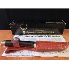SOLD Browning Sportsman Series # 3718 Drop Point Hunting Knife - Ichiro Hattori Mfg. 0319