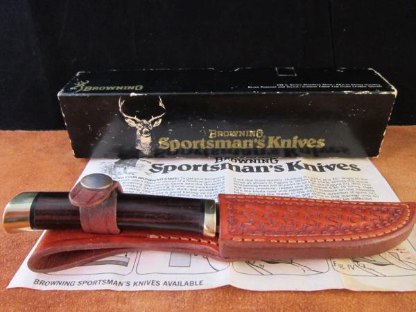 SOLD Browning Sportsman Series # 3718 Drop Point Hunting Knife - Ichiro Hattori Mfg. 0319
