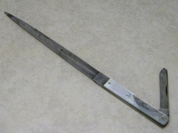 Robeson Shuredge USA Genuine Mother of Pearl Letter Opener and Knife c.1950's