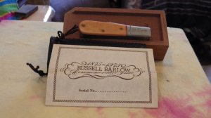 Russell   One Hundred Year Anniversary 2 Blade Barlow In wooden Presentation Box Serial Number 465