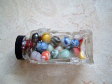 MARBLES AND GLASS CAR  (BEEN ON MY DESK YEARS)