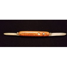 Vintage Scarce Schrade Shapleigh Hardware 2 Blade Push Button Automatic Pocket Knife