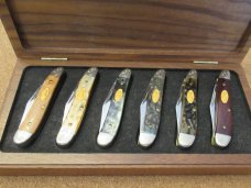 1992 Case XX Peanut  Collection 6 Knife Set in Walnut Display