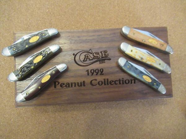 1992 Case XX Peanut  Collection 6 Knife Set in Walnut Display