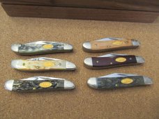 1992 Case XX Peanut  Collection 6 Knife Set in Walnut Display