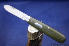Todd Davison Green Canvas Micarta Folder #1629