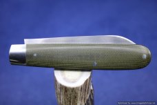 Todd Davison Green Canvas Micarta Folder #1629