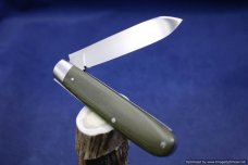 Todd Davison Green Canvas Micarta Folder #1629