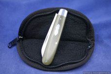 Todd Davison Green Canvas Micarta Folder #1629