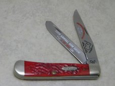 Case XX USA 1995 Dark Red Bone DR6254 SS "Sweetwater Rifle & Pistol Club" Trapper Knife in Box