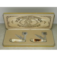 Taylor Cutlery Japan Surgical Elk Horn Cherry Tree Chopper Knife Boxed Set of Two