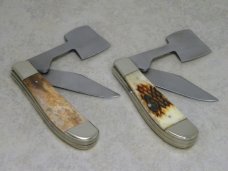 Taylor Cutlery Japan Surgical Elk Horn Cherry Tree Chopper Knife Boxed Set of Two