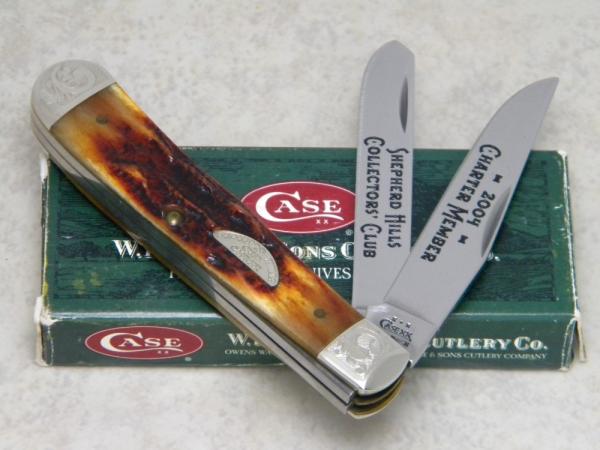 Case XX USA 2004 Vintage Bone V6254 Shepherd Hills Collector's Club Charter Member Trapper Knife
