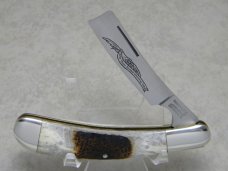 Parker & Son Chattanooga, TN Made in Japan Bone Stag M-1501 Razor Trapper Knife