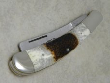 Parker & Son Chattanooga, TN Made in Japan Bone Stag M-1501 Razor Trapper Knife