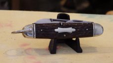 Utica four blade Scout Knife Jigged bone handles Nice!   