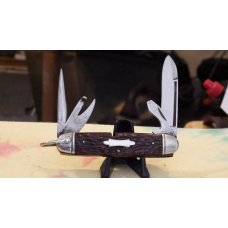 Utica four blade Scout Knife Jigged bone handles Nice!