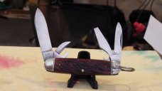 Boker four blade Scout Knife Jigged bone handles Nice!   