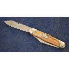 Case 52046J Hump Back Whittler with Stag Handles and Slanted Bolsters - Carbon Steel - s/n 0006