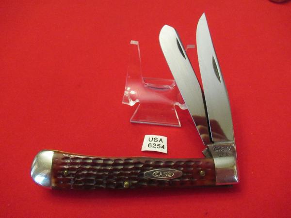 CASE XX Red Bone Handle Trapper Pattern # 6254 USA 1965 to 1969 CASE XX Red Bone Handle Trapper Pattern # 6254 USA 1965 to 1969