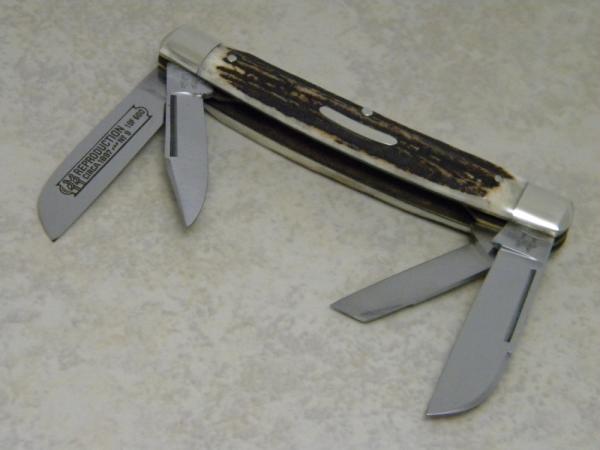 Kissing Crane Robt Klaas Solingen Germany Stag "Reproduction Circa 1897" No. 9 Large Congress Knife