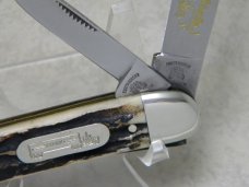 Fight'n Rooster Germany Stag "TBKC - Truck Builders Knife Club" 2 Blade Toothpick Knife c.1991