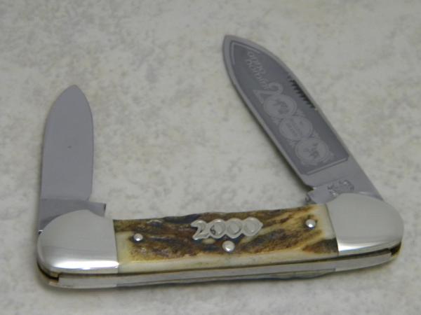 Bulldog Brand Hammer Forged Solingen Germany "Anno Domini" 2000 Stag Canoe Knife Bulldog Brand Hammer Forged Solingen Germany "Anno Domini" 2000 Stag Canoe Knife