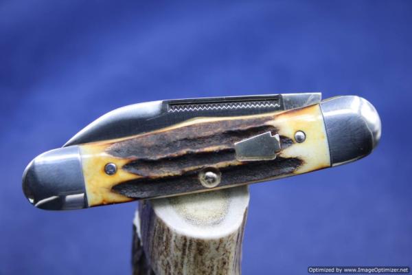 Schatt & Morgan Cutlery #63 Rail Splitter Torched Stag , Short Run 1 of 10 Issued.   #1371