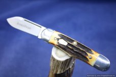 Schatt & Morgan Cutlery #63 Rail Splitter Torched Stag , Short Run 1 of 10 Issued.   #1371