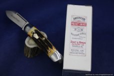 Schatt & Morgan Cutlery #63 Rail Splitter Torched Stag , Short Run 1 of 10 Issued.   #1371