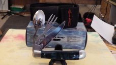 Ocoee River Snack Pac Hobo Slot Knife with Green Comp Handles