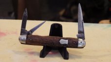 W.A. Wodsworth & Son 3 Blade Whittler with Pressed Stag handles