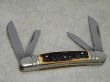Bulldog Brand Solingen Germany "In Memory of Jim Parker" Red Stag Large Congress Knife c.2004