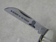 Bulldog Brand Solingen Germany "In Memory of Jim Parker" Red Stag Large Congress Knife c.2004