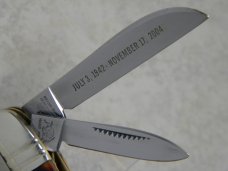 Bulldog Brand Solingen Germany "In Memory of Jim Parker" Red Stag Large Congress Knife c.2004