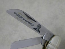 Bulldog Brand Solingen Germany "In Memory of Jim Parker" Red Stag Large Congress Knife c.2004