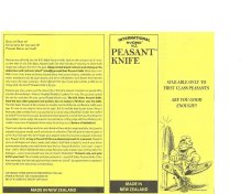 SOLD SVORD Peasant Knife - Yellow 1-19