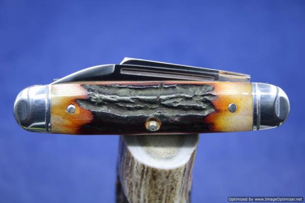 Tuna Valley Cutlery Amber Stag Cattleman Knife. #572