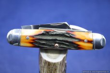 Tuna Valley Cutlery Amber Stag Cattleman Knife. #572