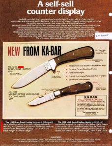 Vintage 70's Ka-Bar 1240 Drop-Point Hunter - NOS