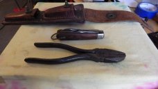 TE 33 Lineman's Kit  Scabbard, Utica Pliers and  Electricians knife