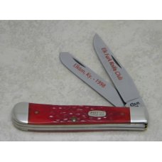Case XX USA 2 Dot 1998 Red Bone 6254 SS quotElk Horn Knife Club - Elkton KYquot Trapper Knife