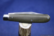 Todd Davison Custom Green Canvas Micarta Folder #1649