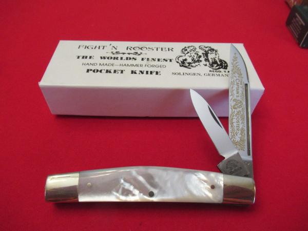 Fight'N Rooster Pearl Handle  2 Blade Congress  Warncliff