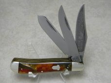 Bulldog Brand Solingen, Germany Prototype 1 Acorn Shield English Steel 3-Blade Trapper Knife