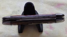 Kutmaster Equal End 2 blade jack.  Jigged Bone Handles with shield